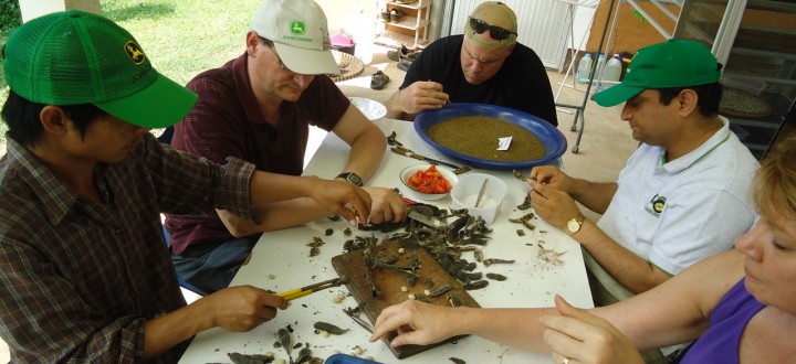 NGC - Misso, Mike, Satish, Barb working on seeds at ECHO's seed bank