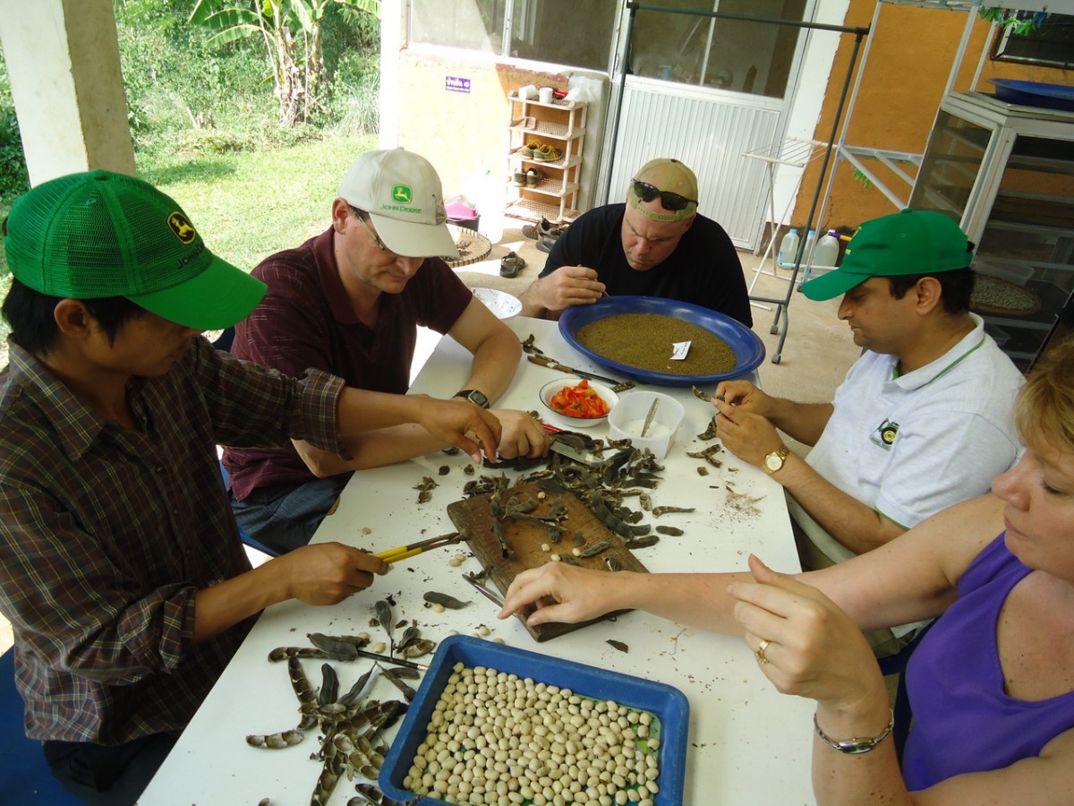 NGC - Misso, Mike, Satish, Barb working on seeds at ECHO's seed bank