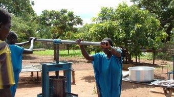 Shea Nut Press - outside Rumbek